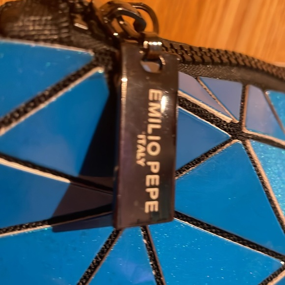 Royal Blue Emilio Pepe Italy Purse/Clutch - Picture 3 of 9